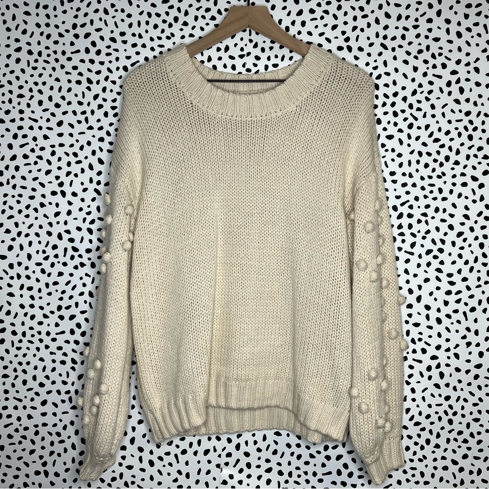 francesca’s | heart pom pom sweater
